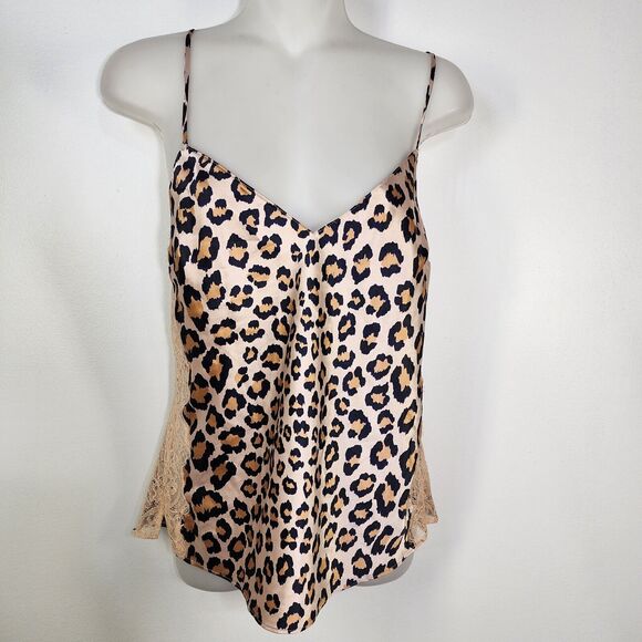 Victoria's Secret Women Camisole Small Beige Cheetah Print Lace Adjustable Strap - Picture 9 of 12